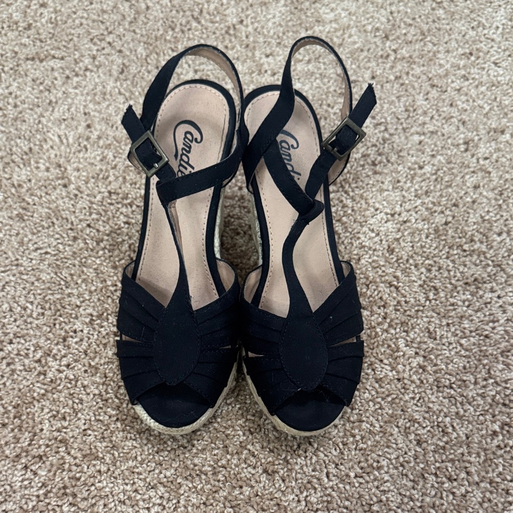 Candie's Black Espadrille Sandals